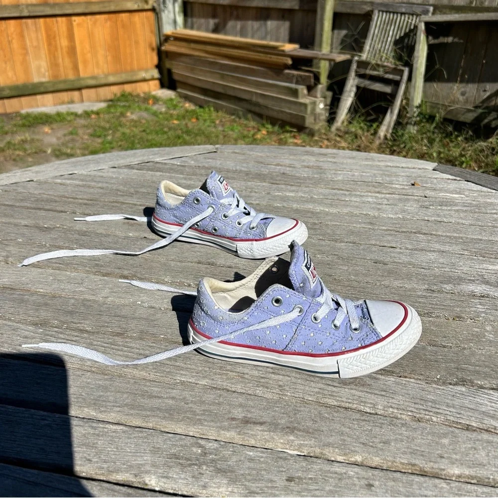 Converse All Star Chuck Taylor‎ Youth size 12.5 Purple stars patriotic madison